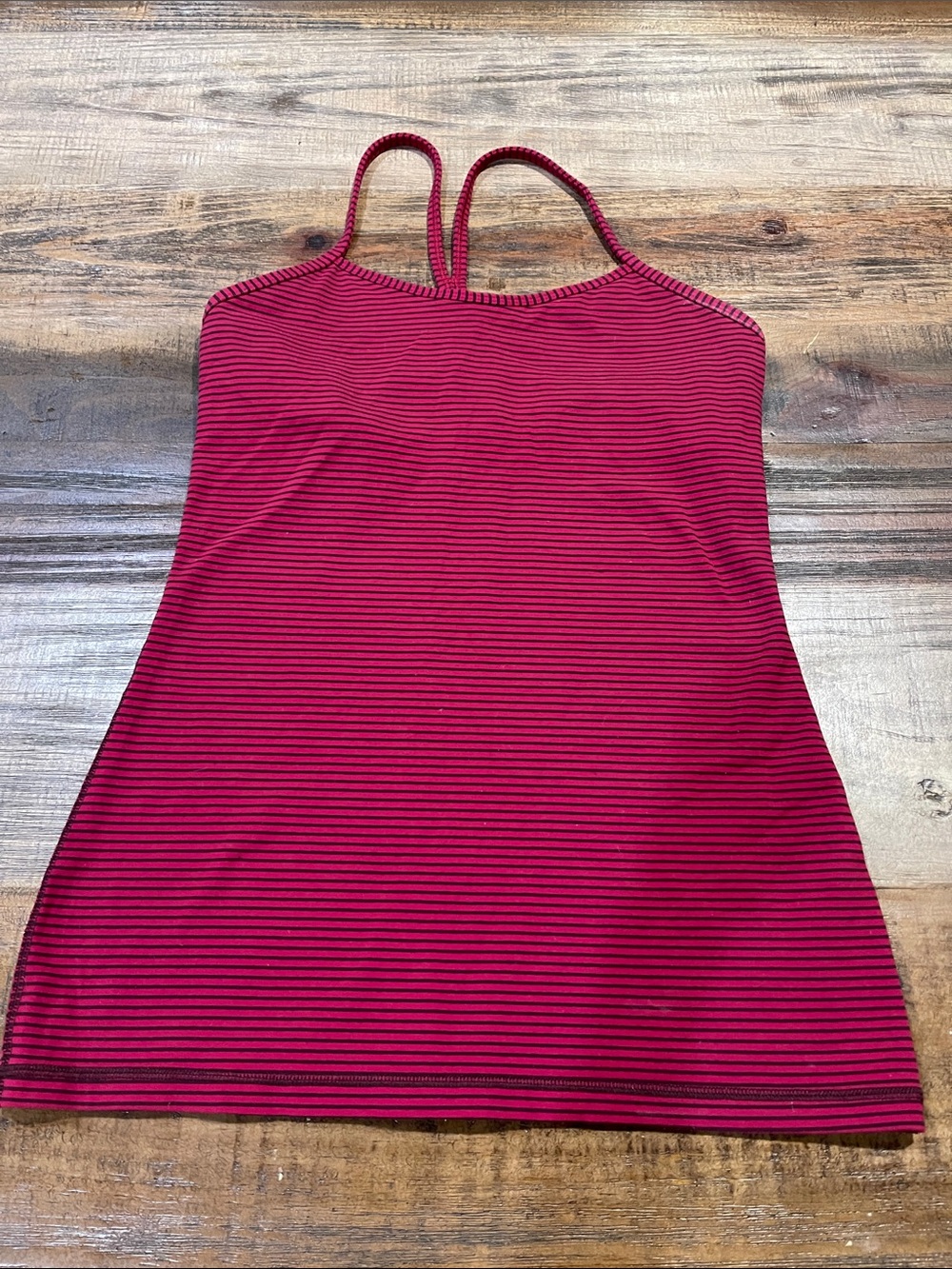 Striped Magenta & Black Slim Cami Tank